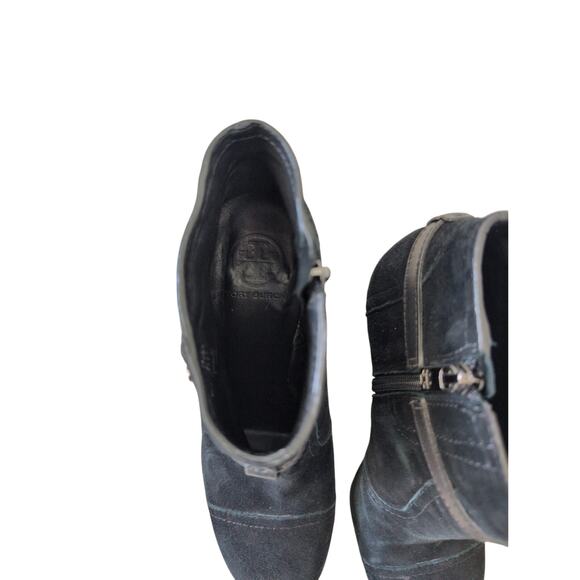 Tory Burch Aaden Wedge Soft Suede T Calf Bootie size 8.5 - Picture 2 of 7